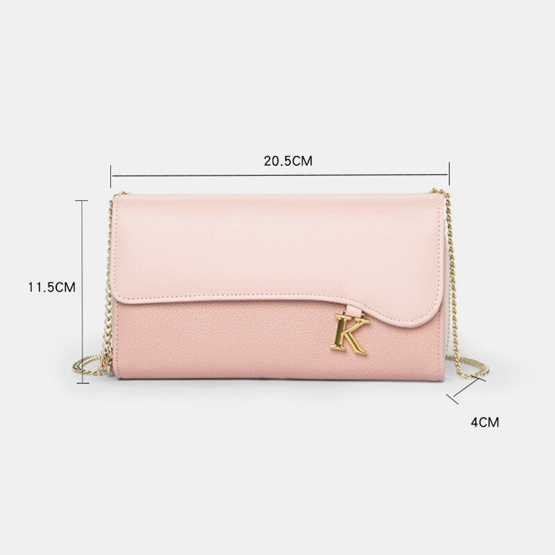 Kobiety Pu Łańcuchy 6.3 Cala Telefon Solid Letter Crossbody Bag