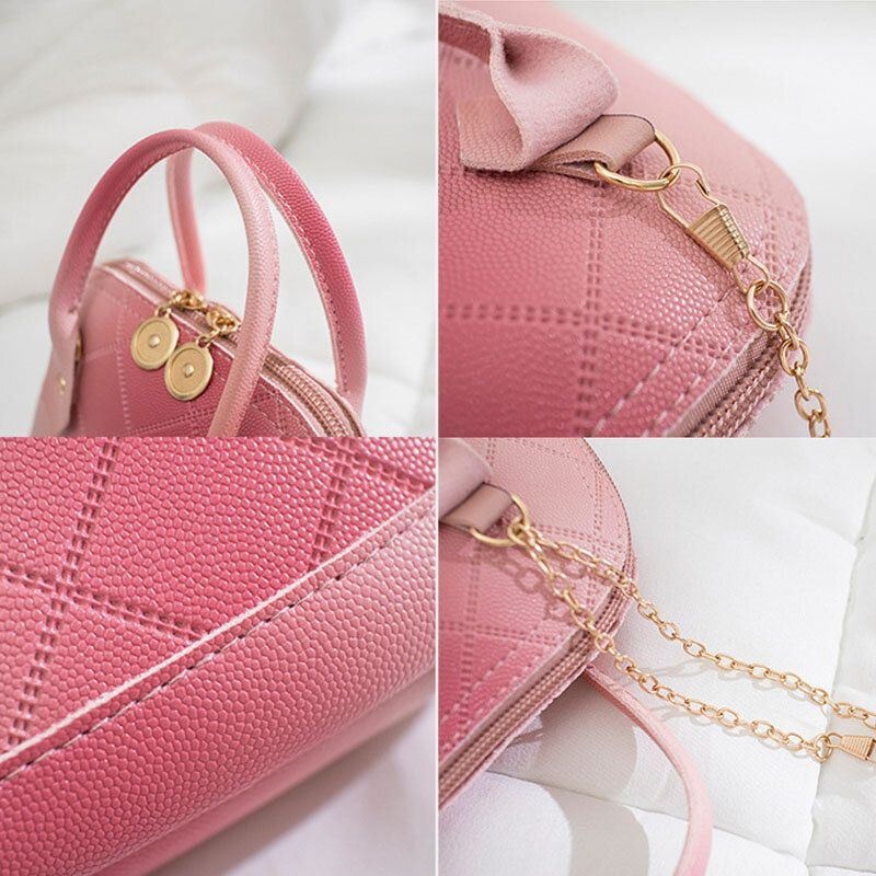 Kobiety Pu Leather Color Gradients Moda Shell Shape Chain Torebka Torba Na Ramię Cross Body Bag