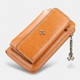 Kobiety Pu Leather Cross Flower Tassel Duża Pojemność Multi-card Slot Phone Bag Crossbody Bag Torba Na Ramię