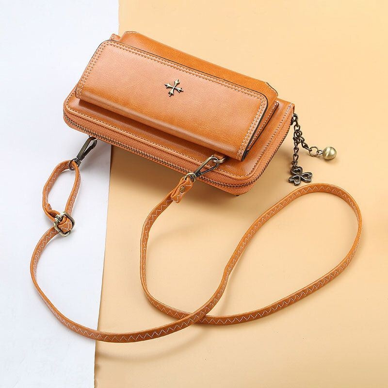 Kobiety Pu Leather Cross Flower Tassel Duża Pojemność Multi-card Slot Phone Bag Crossbody Bag Torba Na Ramię