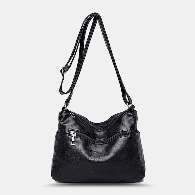 Kobiety Pu Skórzana Torba O Dużej Pojemności Z Wieloma Kieszeniami Casual Crossbody Torby Na Ramię