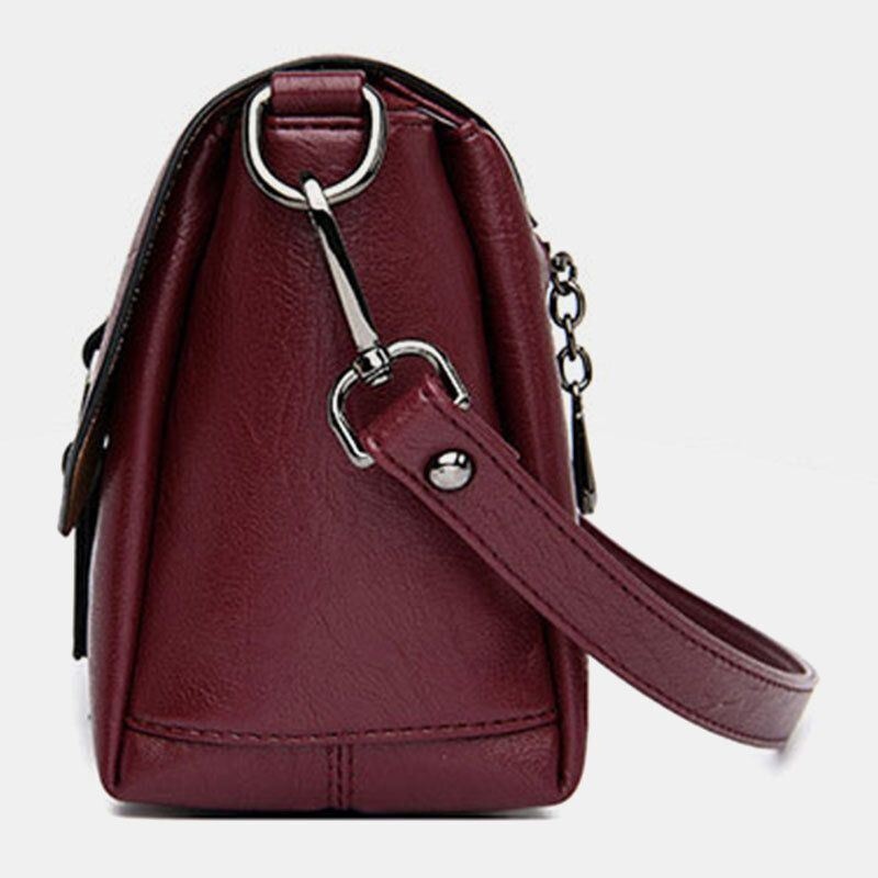 Kobiety Retro Faux Leather Wodoodporna Magnetyczna Torba Na Ramię 6.5-calowa Torba Na Telefon Crossbody Bag