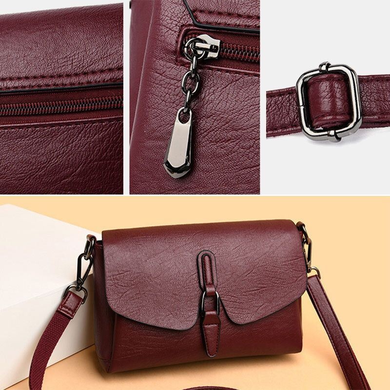 Kobiety Retro Faux Leather Wodoodporna Magnetyczna Torba Na Ramię 6.5-calowa Torba Na Telefon Crossbody Bag