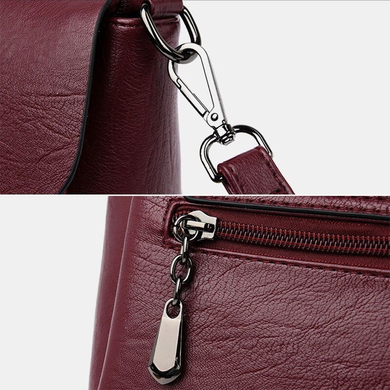 Kobiety Retro Faux Leather Wodoodporna Magnetyczna Torba Na Ramię 6.5-calowa Torba Na Telefon Crossbody Bag