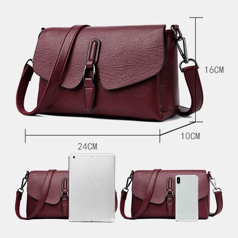 Kobiety Retro Faux Leather Wodoodporna Magnetyczna Torba Na Ramię 6.5-calowa Torba Na Telefon Crossbody Bag