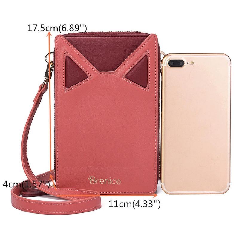 Kobiety Słodkie Kocie Uszy Gniazda Na Karty Torba Na Telefon Torba Crossbody