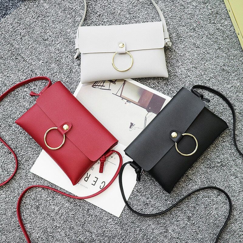 Kobiety Solid Casual Pu Mini Mała Torba Na Telefon Torba Crossbody Torba Na Ramię