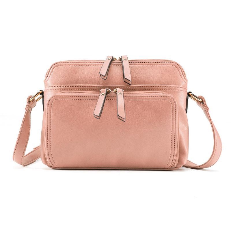 Kobiety Solidne Kieszenie Z Wieloma Kieszeniami Casual Faux Leather Crossbody Torba Na Ramię Torebka