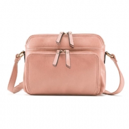 Kobiety Solidne Kieszenie Z Wieloma Kieszeniami Casual Faux Leather Crossbody Torba Na Ramię Torebka