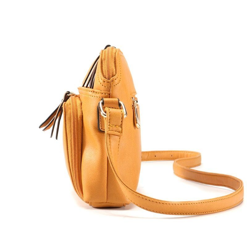 Kobiety Solidne Kieszenie Z Wieloma Kieszeniami Casual Faux Leather Crossbody Torba Na Ramię Torebka