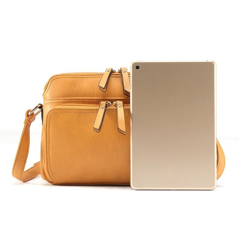 Kobiety Solidne Kieszenie Z Wieloma Kieszeniami Casual Faux Leather Crossbody Torba Na Ramię Torebka