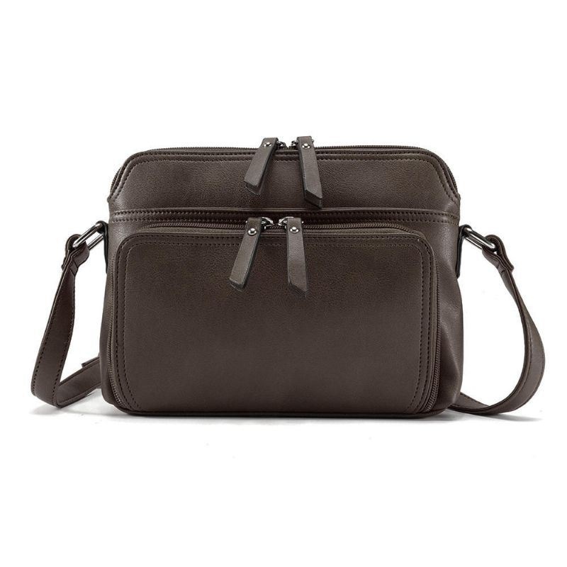 Kobiety Solidne Kieszenie Z Wieloma Kieszeniami Casual Faux Leather Crossbody Torba Na Ramię Torebka