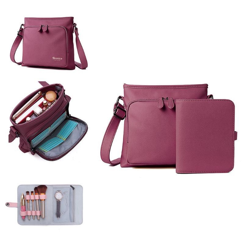 Kobiety Solidne Wielofunkcyjne Gniazda Na Karty Muti 2 Sztuki Torba Na Ramię Crossbody