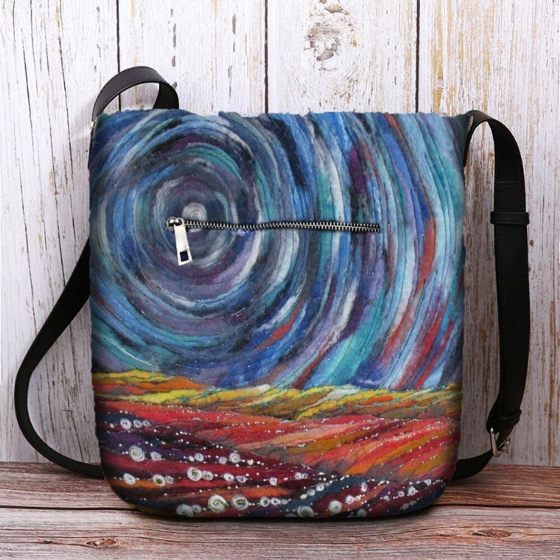 Kobiety Starry Sky Kolorowe Diy Lamb Hair Bag Crossbody Bag