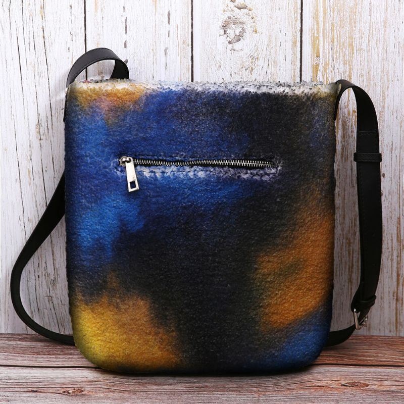 Kobiety Starry Sky Kolorowe Diy Lamb Hair Bag Crossbody Bag