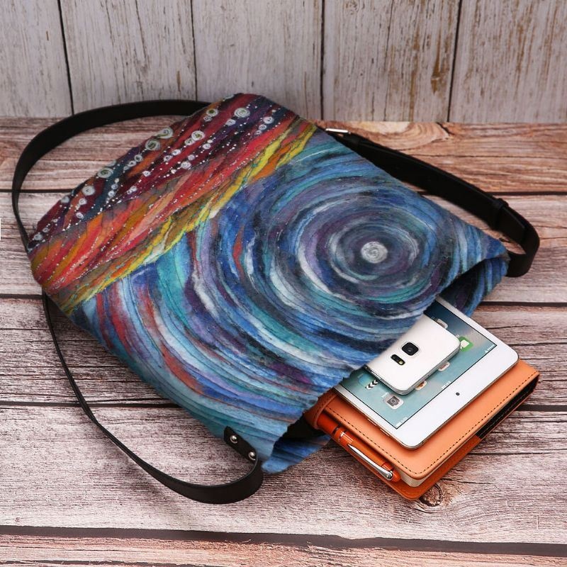 Kobiety Starry Sky Kolorowe Diy Lamb Hair Bag Crossbody Bag