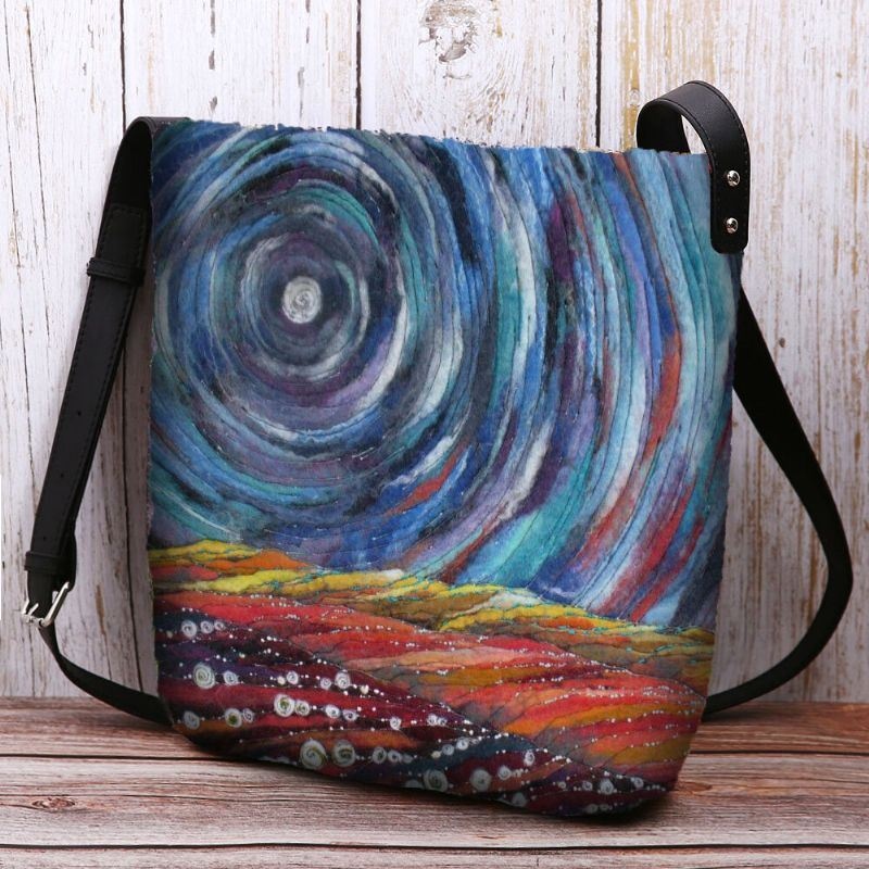 Kobiety Starry Sky Kolorowe Diy Lamb Hair Bag Crossbody Bag