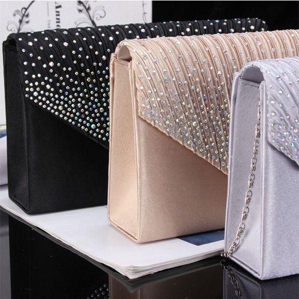 Kobiety Wieczór Portfel Dla Nowożeńców Koperta Flash Diament Sprzęgła Przenośna Torba Na Ramię Torba Crossbody