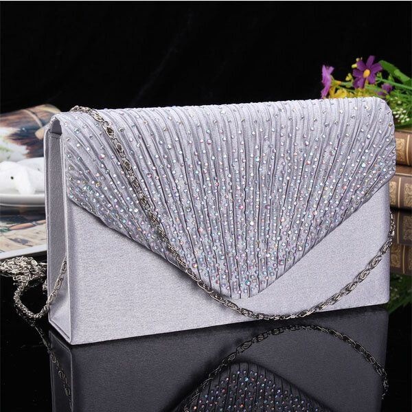 Kobiety Wieczór Portfel Dla Nowożeńców Koperta Flash Diament Sprzęgła Przenośna Torba Na Ramię Torba Crossbody