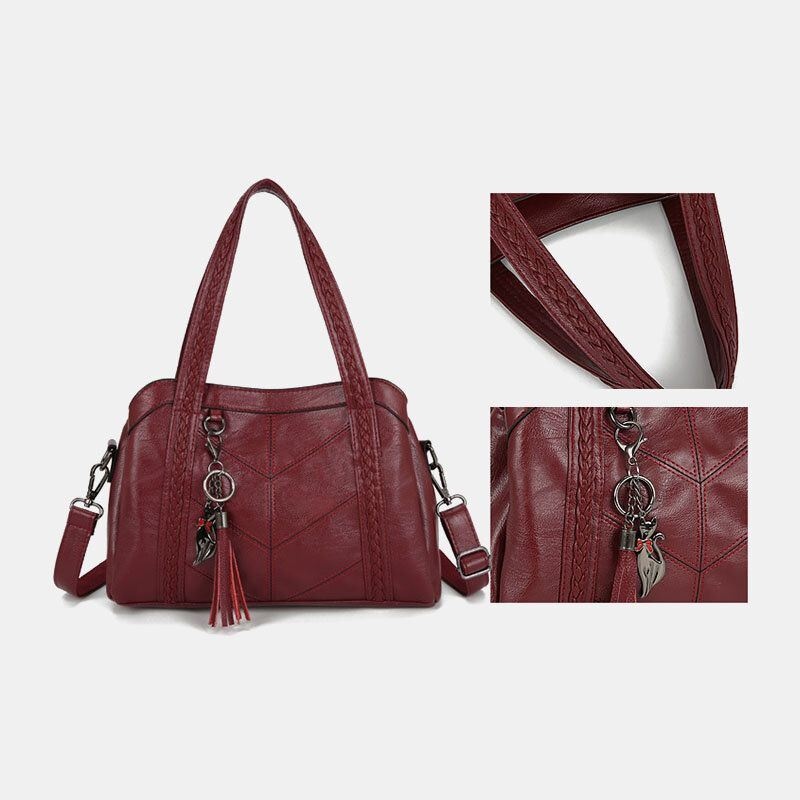 Kobiety Wiele Kieszeni Wiele Przegródek Torba Crossbody Z Frędzlami Retro O Dużej Pojemności Torba Na Ramię Torebka