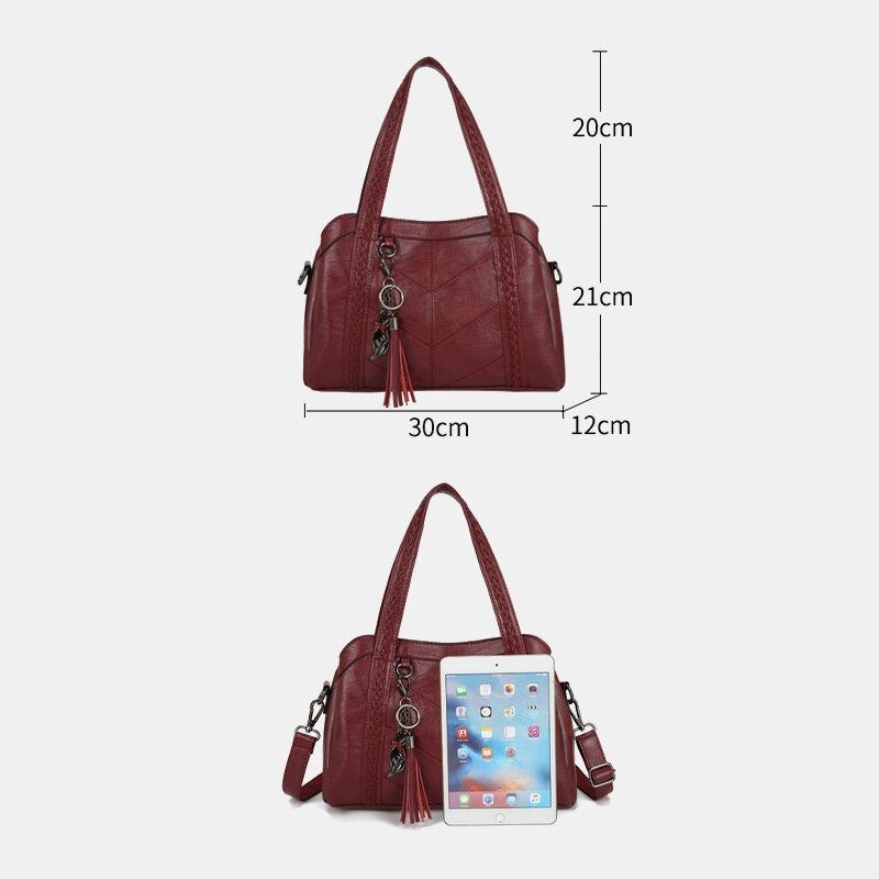 Kobiety Wiele Kieszeni Wiele Przegródek Torba Crossbody Z Frędzlami Retro O Dużej Pojemności Torba Na Ramię Torebka