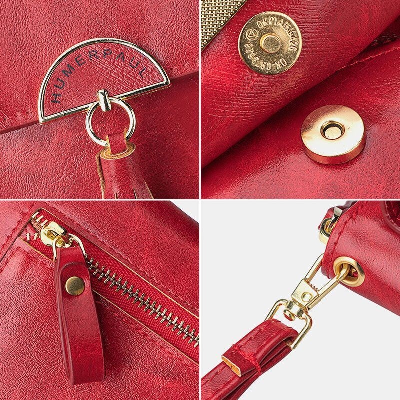 Kobiety Wielofunkcyjne Antykradzieżowe Tassel Decor Crossbody Torba Z Wieloma Gniazdami Na Karty Portfel Kopertówka Torba Na Telefon