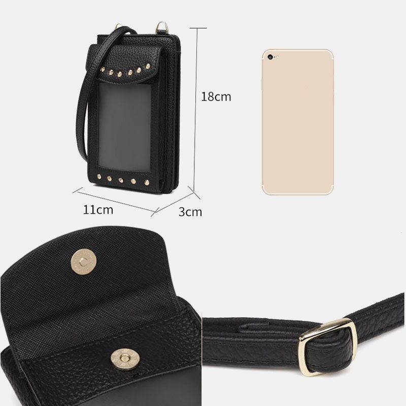 Kobiety Z Ekranem Dotykowym 6.3 Cala Uchwyt Na Telefon 10 Gniazdo Na Kartę Portfel Na Nitkę Crossbody