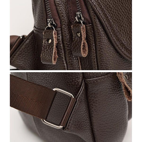 Mężczyźni Kobiety Skórzana Torba Na Klatkę Piersiową Moda Retro Casual Crossbody Torba Z 3 Kolorami