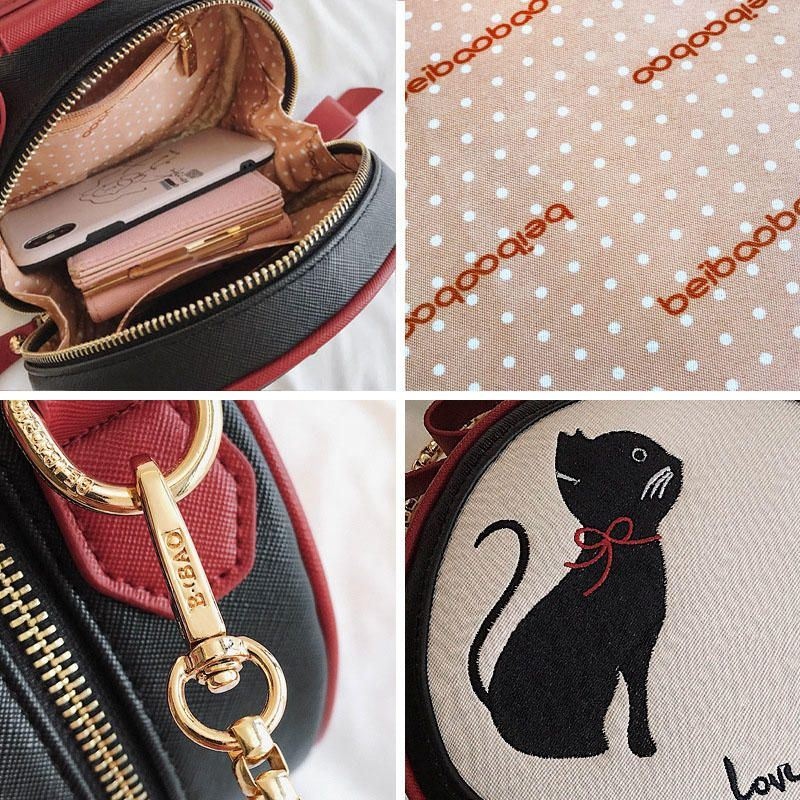 Moda Damska Cute Cat Torebka Torba Na Ramię Crossbody Torba Na Codzienne Zakupy Na Randkę