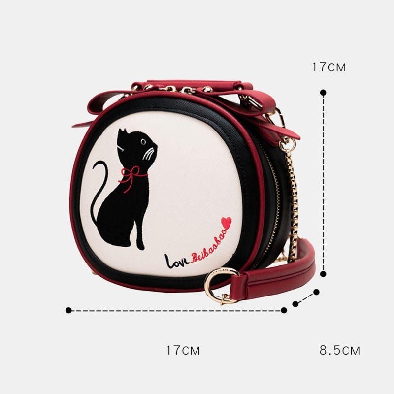 Moda Damska Cute Cat Torebka Torba Na Ramię Crossbody Torba Na Codzienne Zakupy Na Randkę