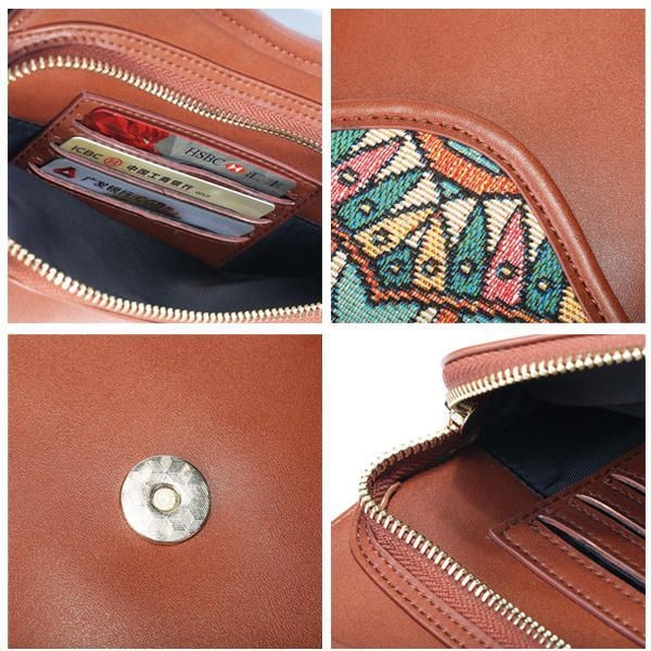 Styl Boho Retro Płótno Kwiatowy Druk Kobiety Torba Na Telefon Torba Na Ramię Crossbody