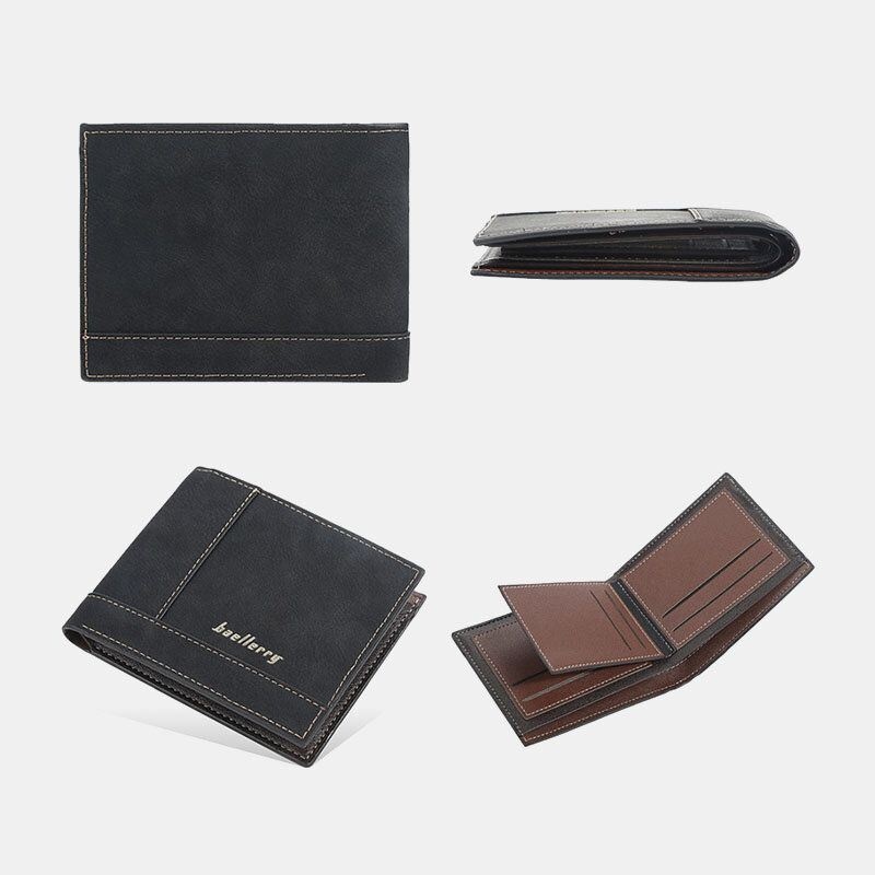 Baellerry Men Faux Leather Fashion Business Multi Card Slots Składany Portmonetka Portfel Na Karty