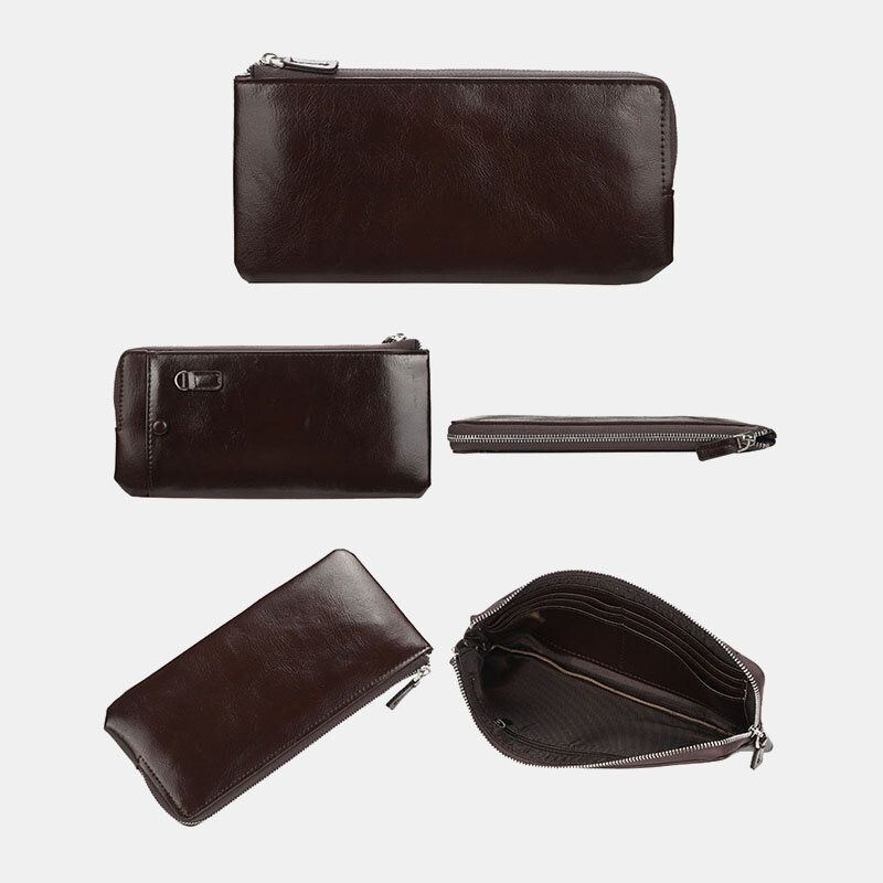 Baellerry Men Faux Leather Long Phone Bag Zipper Wallet Holder Sprzęgła Bag