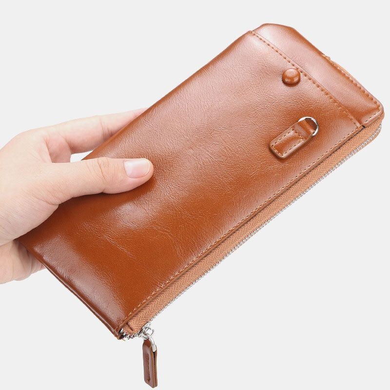 Baellerry Men Faux Leather Long Phone Bag Zipper Wallet Holder Sprzęgła Bag