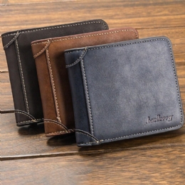 Baellerry Men Multi-card Short Wallet Matte Leather Wallet