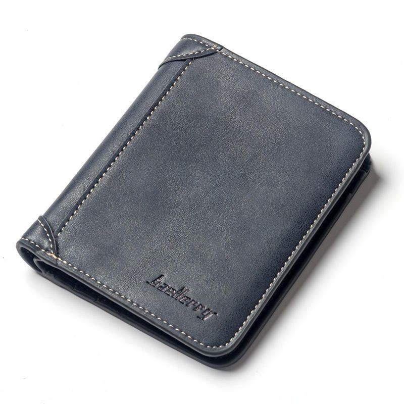 Baellerry Men Multi-card Short Wallet Matte Leather Wallet