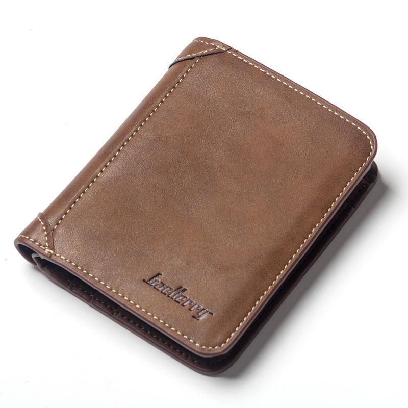 Baellerry Men Multi-card Short Wallet Matte Leather Wallet