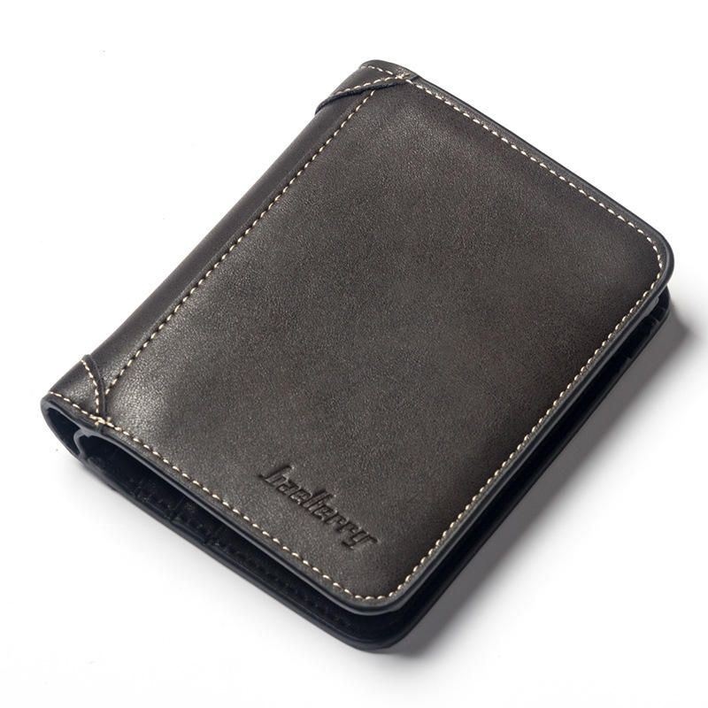 Baellerry Men Multi-card Short Wallet Matte Leather Wallet