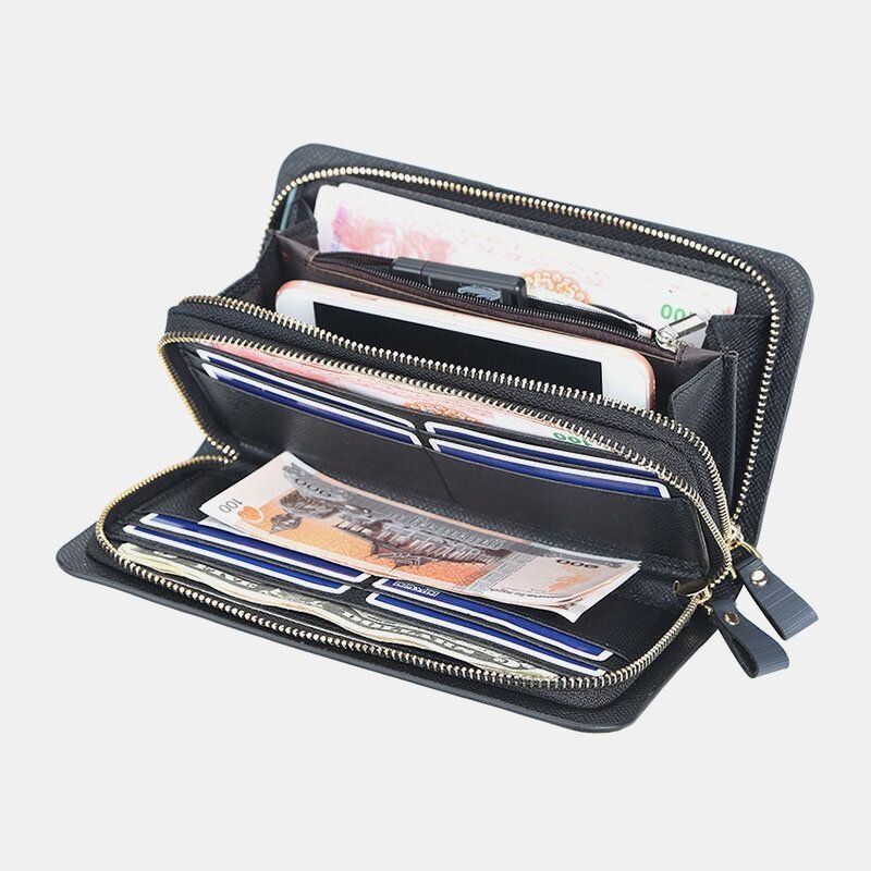 Baellerry Men Pu Leather Duża Pojemność Multi-card Slot Carry Handle Casual Clutch Bag Portfel Na Karty