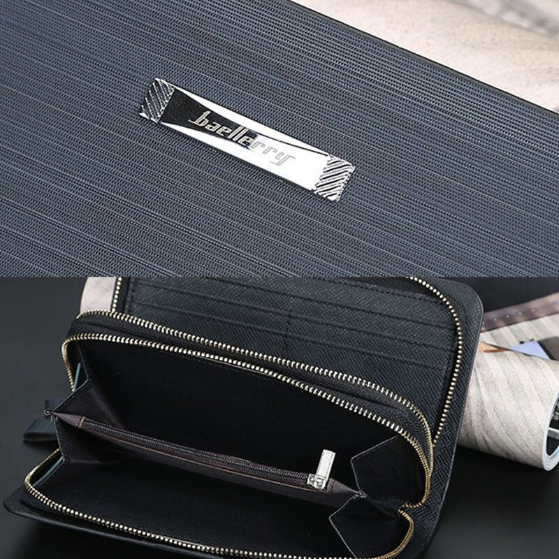 Baellerry Men Pu Leather Duża Pojemność Multi-card Slot Carry Handle Casual Clutch Bag Portfel Na Karty