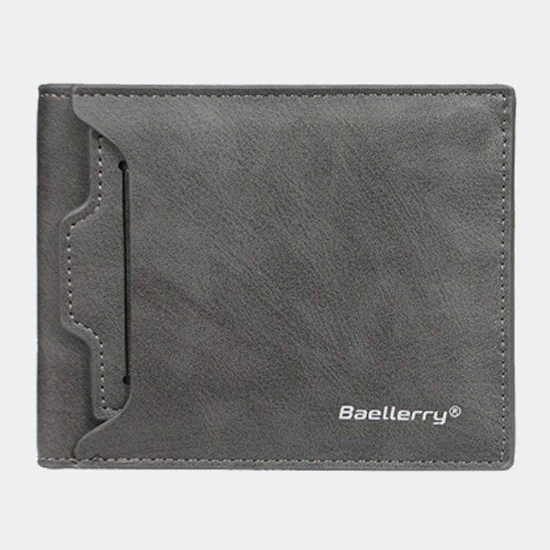 Baellerry Men Pu Leather Multi-card Slot Casual Cienki Portfel Z Klipsem Na Pieniądze