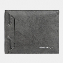 Baellerry Men Pu Leather Multi-card Slot Casual Cienki Portfel Z Klipsem Na Pieniądze