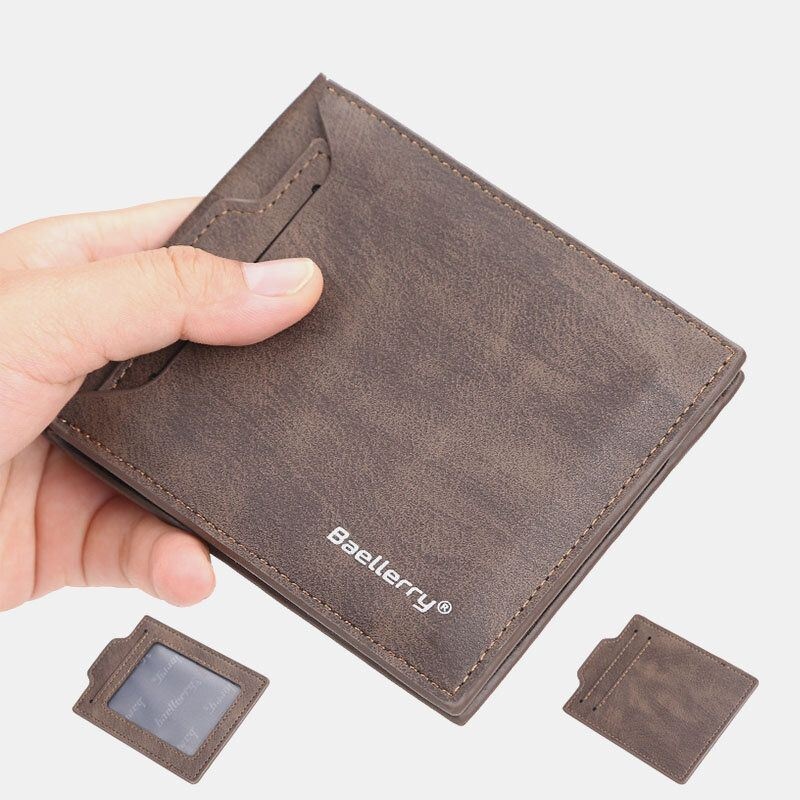 Baellerry Men Pu Leather Multi-card Slot Casual Cienki Portfel Z Klipsem Na Pieniądze