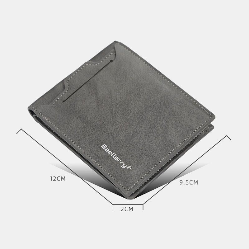 Baellerry Men Pu Leather Multi-card Slot Casual Cienki Portfel Z Klipsem Na Pieniądze