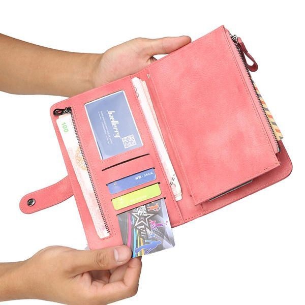 Baellerry Women 9 Cards Slots Long Wallet Phone Bag