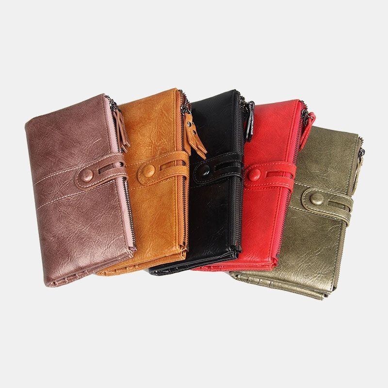 Kobiety Multi-sloty 12 Gniazd Na Karty Zipper Bifold 6.3-calowy Długi Portfel Na Telefon