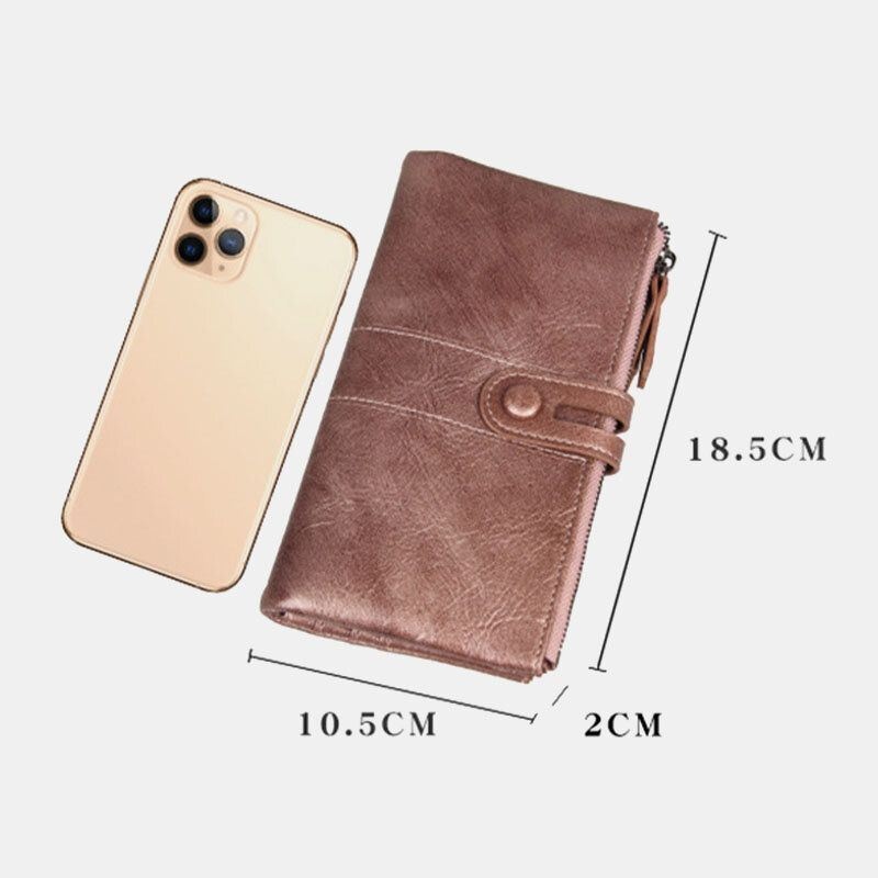 Kobiety Multi-sloty 12 Gniazd Na Karty Zipper Bifold 6.3-calowy Długi Portfel Na Telefon