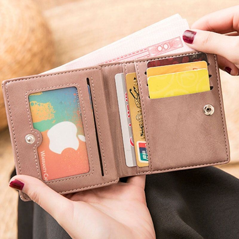 Kobiety Retro Mni Bifold Multi-card Slot Holder Portfel