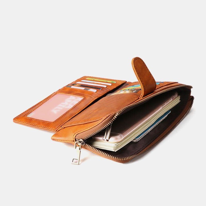 Kobiety Z Prawdziwej Skóry Multi-card Slots Phone Bag Money Clip Wallet