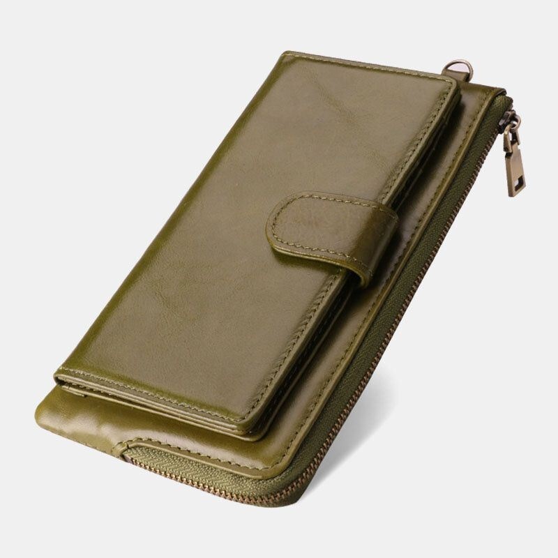 Kobiety Z Prawdziwej Skóry Multi-card Slots Phone Bag Money Clip Wallet